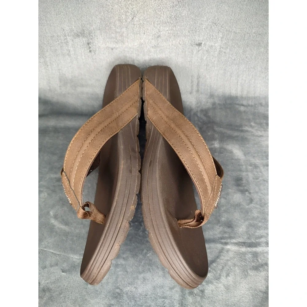 Man's Sandals‎ Skechers Relaxed Fit Flip Flop Brown 11